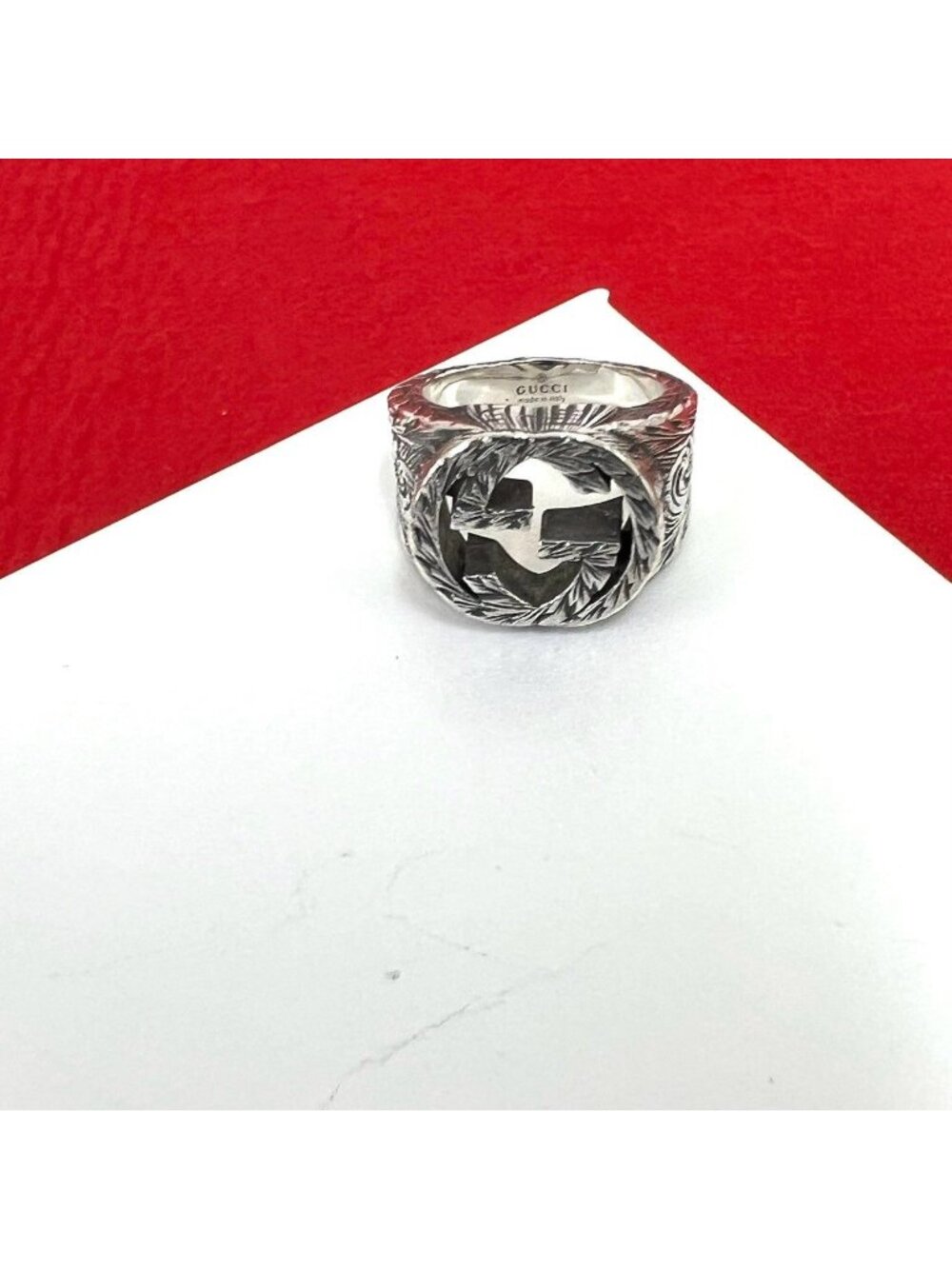 Gucci Interlocking G Ring 925 Sterling Silver